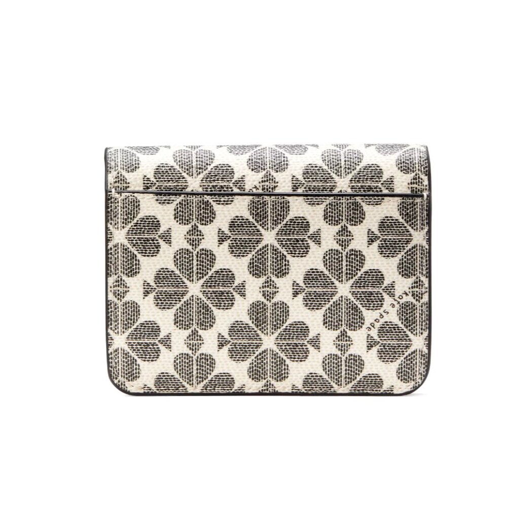 New Kate Spade Signature Spade Flower Small Bifold Wallet Black Multi - Picture 2 of 3